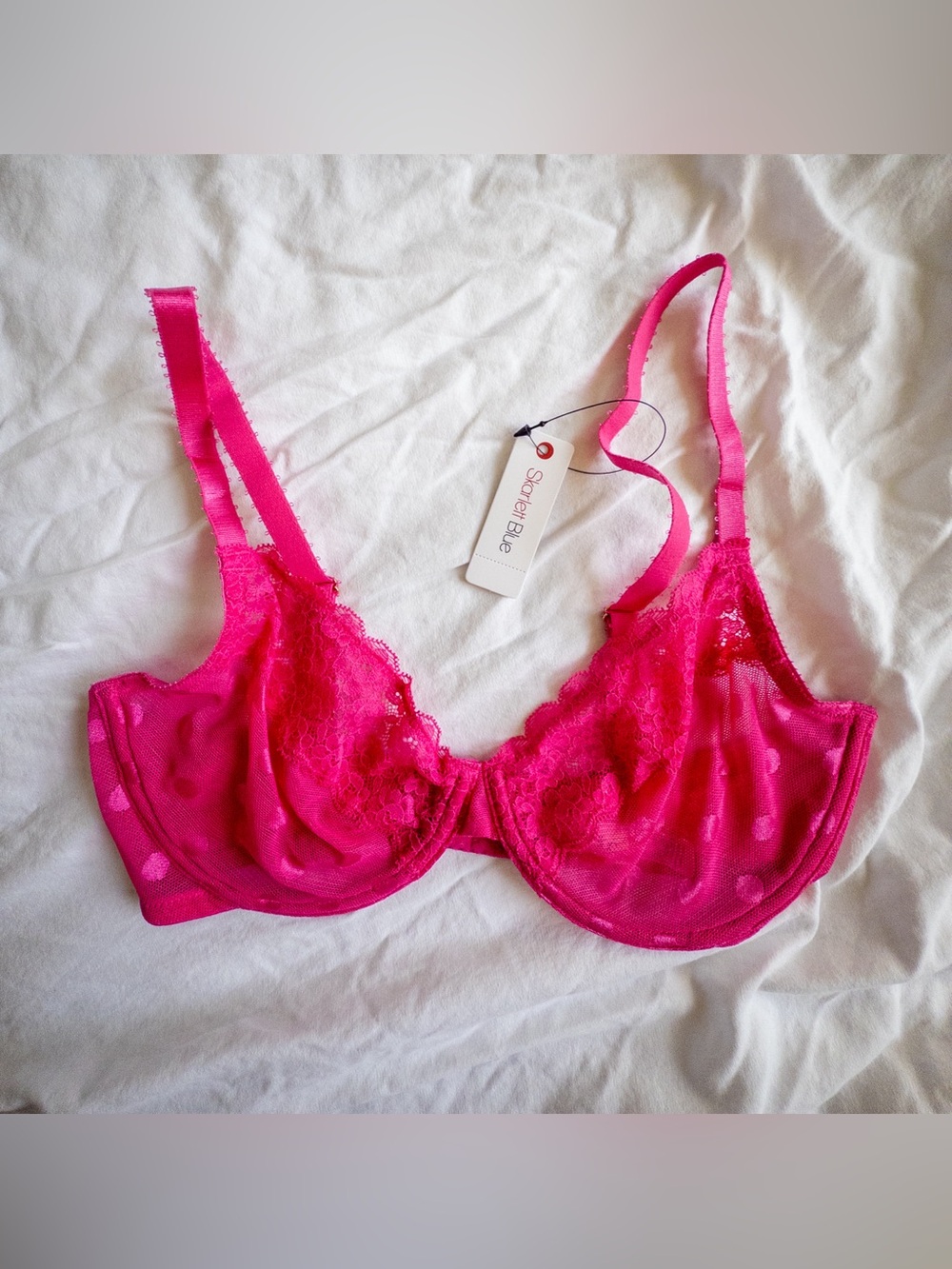 Skarlett Blue Dare Dot Bra - Flamingo 32DD